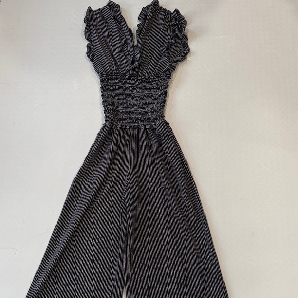 Max Studio Black and White Striped Jumpsuit - Picture 4 of 5